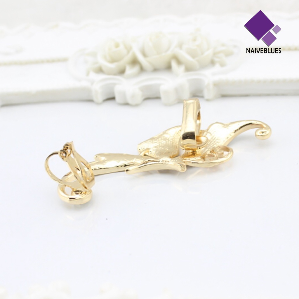 1pc Anting Ear Cuff Bentuk Sayap Kupu-Kupu Untuk Wanita