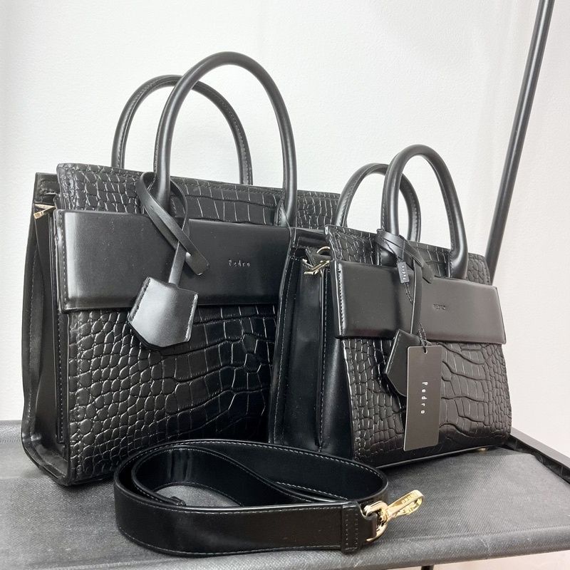 PDRO croc effect top handle bag