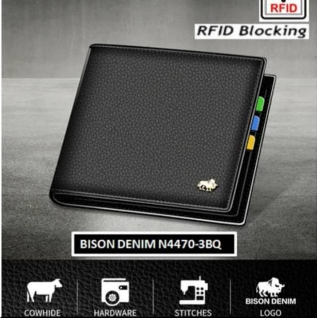 DOMPET PRIA BISON DENIM KULIT ASLI ORIGINAL
