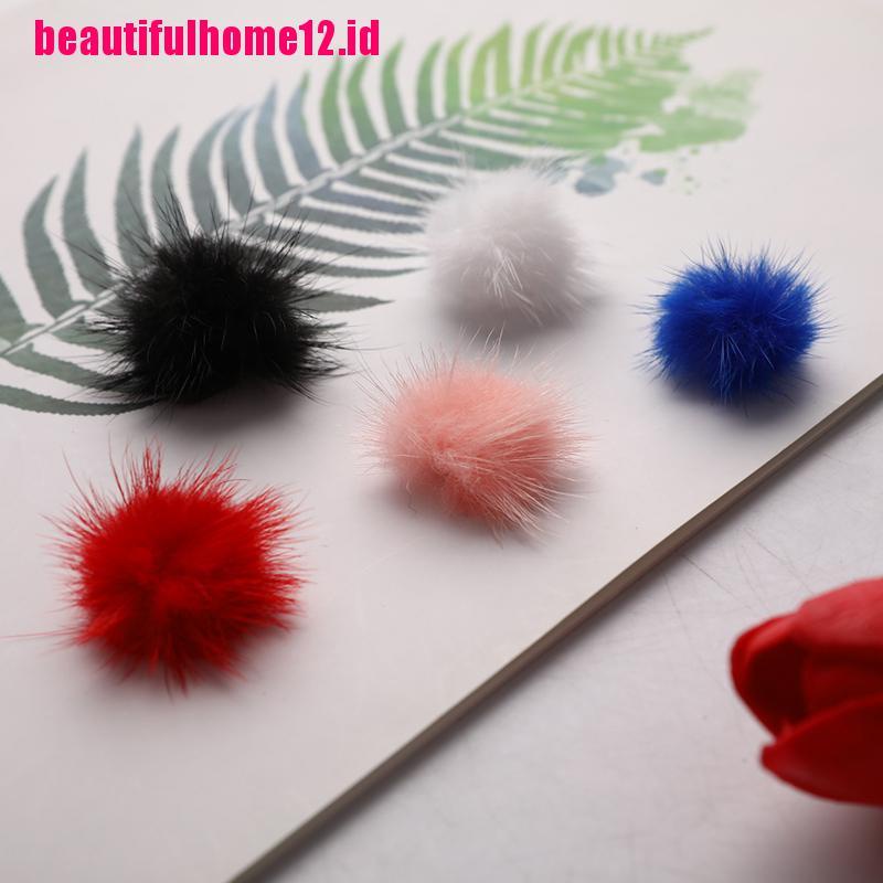 10 Pcs Bola Pom Pom Bulu Mink Mini Untuk Perlengkapan Jahit Nail Art