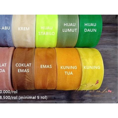 

GPITA-132 : Pita Organdi Polos 5 cm seri Lebaran (+- 50 yard) - krem