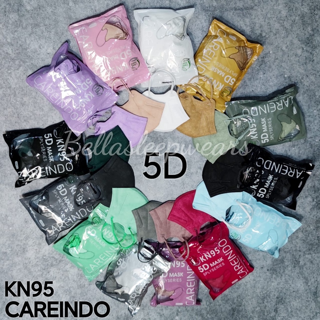 NEW MODEL CAREINDO  KN95 5D 5PLY - MASKER KN95 CAREINDO 5PLY MEDICAL GRADE  MIRIP POKANA