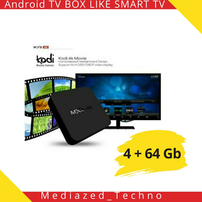 [ Supeerr ] Tv Box Android MXQ 4K 64Gb  Android 11.1 Ram 4Gb/ 64 Gb Termuraahh