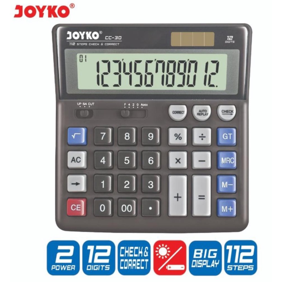 

Calculator Kalkulator Joyko CC-30 12 Digits Check Correct