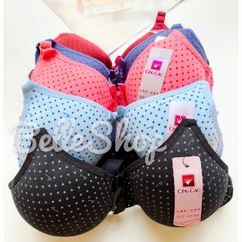 Bra Wanita Dewasa Cingcao Motif Polka Cup B / BH Wanita Import Halus