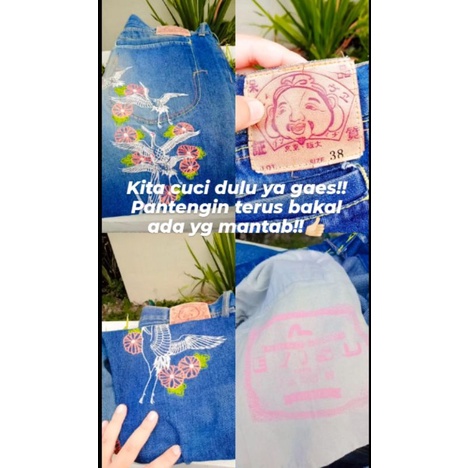 Celana sukajan jeans Evisu