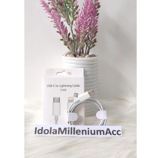 KABEL DATA USB-C TO LIGHTNING IPHONE 11 PRO MAX CABLE CHARGING ORI 99% (KW SUPER)