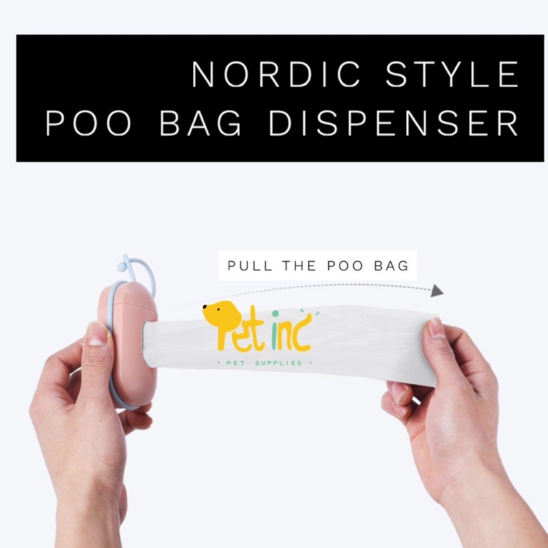 Nordic style poo bag dispenser free 1 roll poo bag