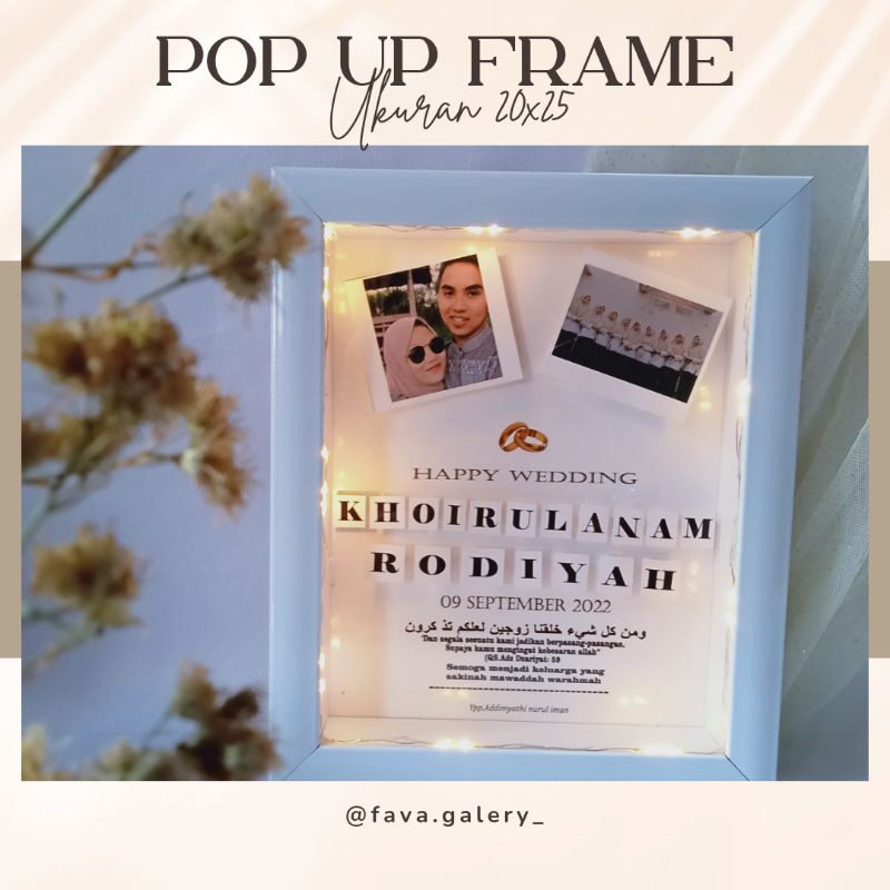 pop up frame 3D/pigora  /kado unik/kado wisuda/kado pernikahan/murah
