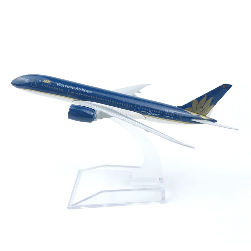 B787 Miniatur Diecast Pesawat Terbang Vietnam Airlines Boeing 787 Bahan Metal Alloy Dengan Stand Display