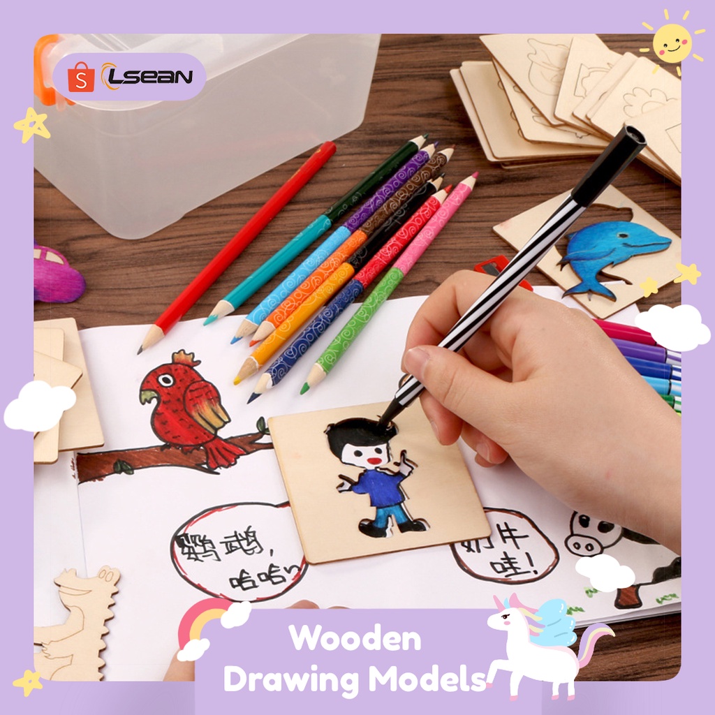 PAINTING PACKAGE COLORING | WOODEN DRAWING MODELS