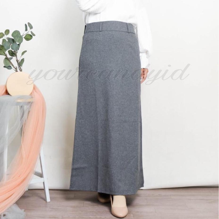 [KODE QZHEE] Rok Kerja Hitam Panjang Bahan Bentuk A Formal Kantor Rok A Line Panjang Polos Formal Ro