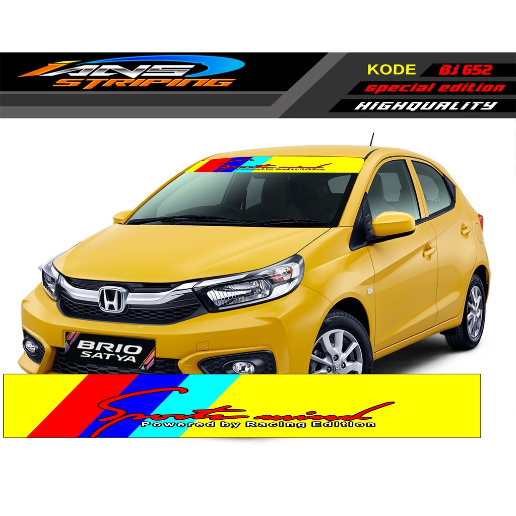 DECAL STIKER KACA DEPAN MOBIL JAZZ /KACA DEPAN MOBIL BRIO / AGYA / AYLA / YARIS / MOBILIO / SEDAN BJ652