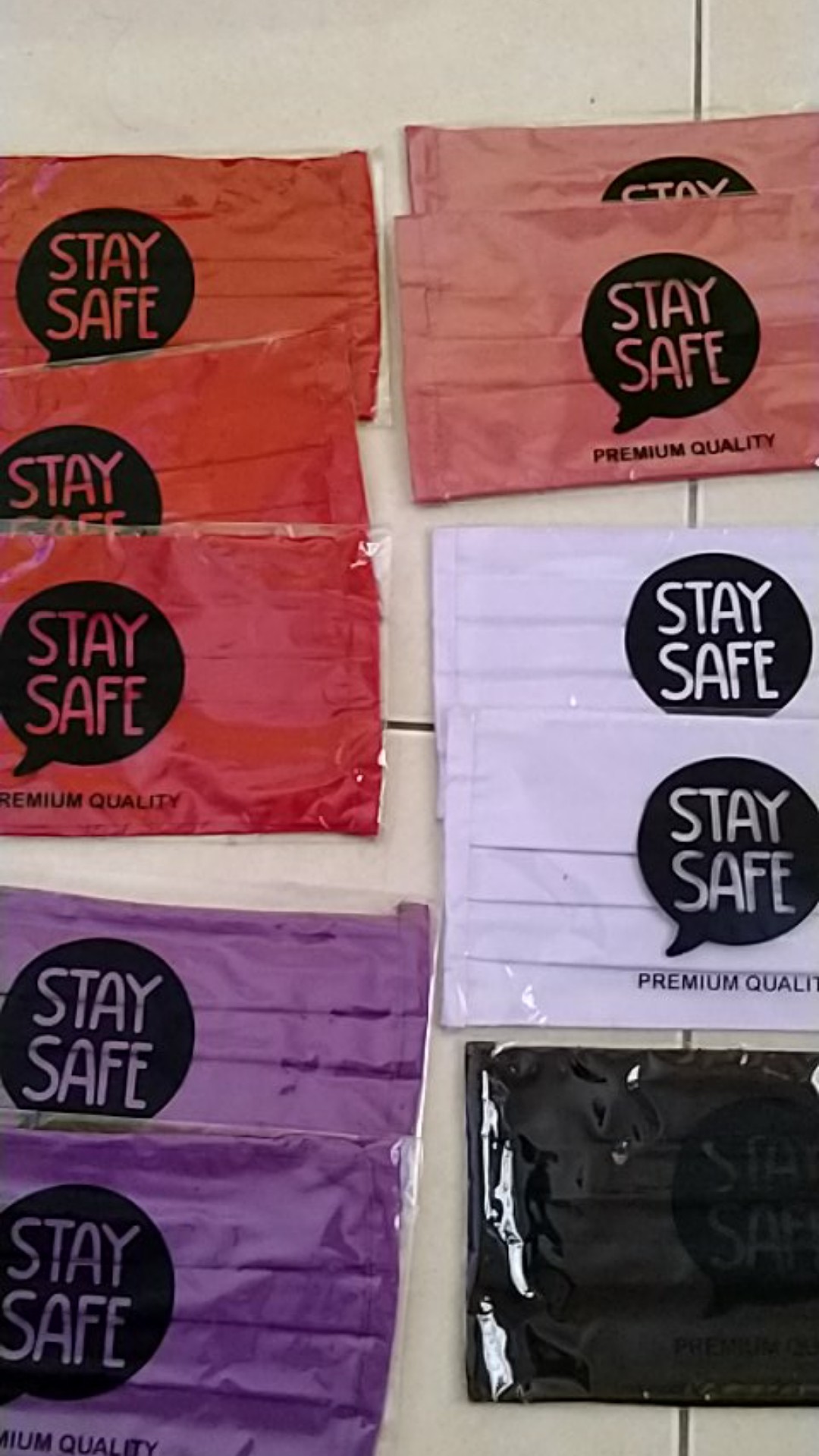 Masker Kain Rangkap  2 Ply Warna Campur Ready Kain Oxford Grade A Premium Quality Anti Virus Corona