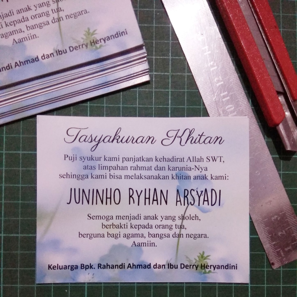 Kartu Ucapan Tasyakuran / Undangan Tasyakuran