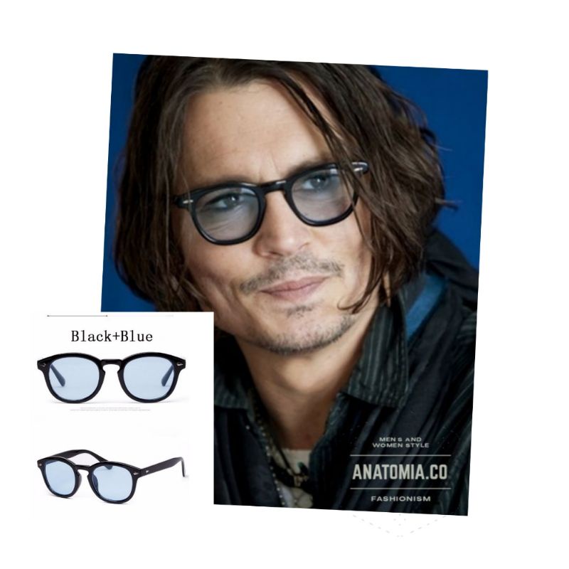 { READY COD } KACAMATA HITAM PRIA WANITA CANDY COLOR JOHNNY DEPP STYLE