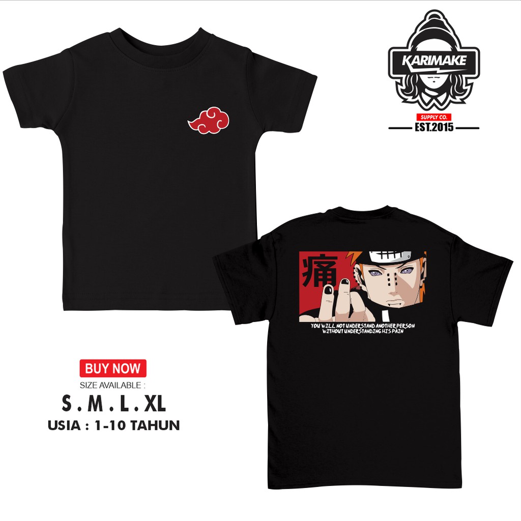 Kaos Baju Anak NARUTO PAIN AKATSUKI Kaos Anime