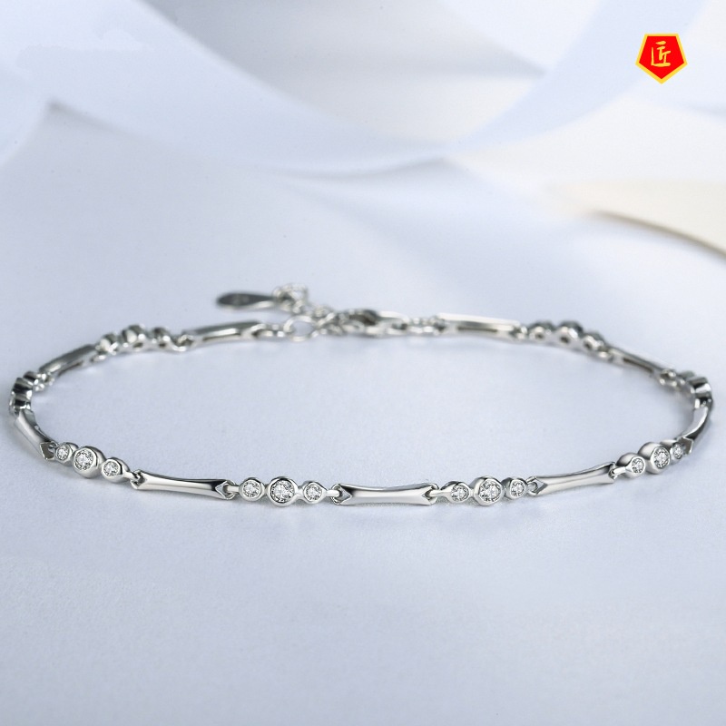 [Ready Stock]925 Silver Bracelet Female Simple Personality