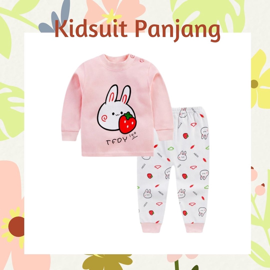 Plazababyku KIDS SUIT PANJANG H5 Setelan Anak Bahan Kaos Lengan + Celana Berkualitas Import NEW4