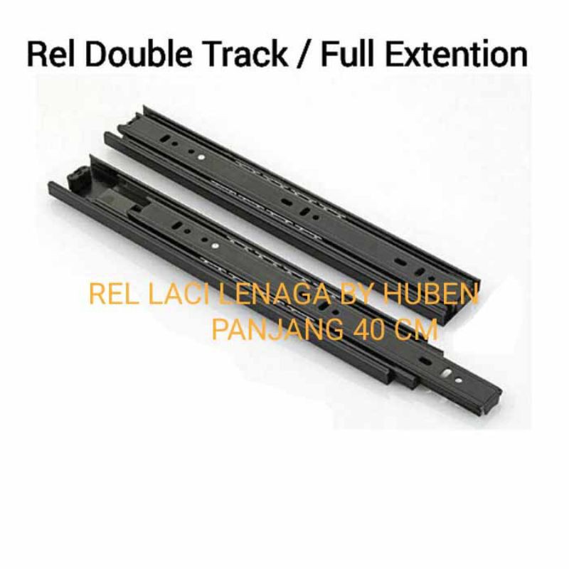 Rel Laci LENAGA BY HUBEN Double Track Ball Bearing / Rel Lemari 40 CM