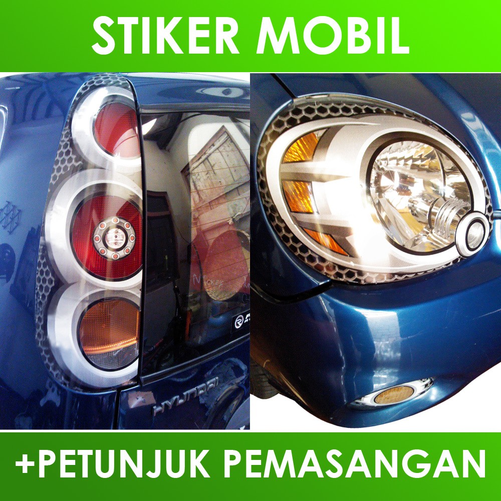 sticker Mobil Hyundai Atoz Lamp Stiker 3D