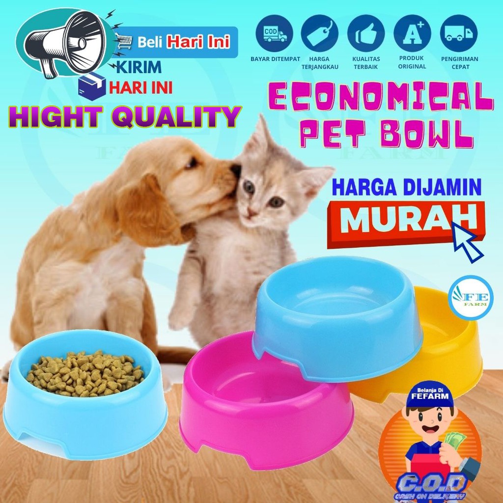 Mangkuk Tempat Makan Hewan Peliharaan/Bowl Single Anti Selip/Kucing/Anjing/Kelinci/Mangkuk