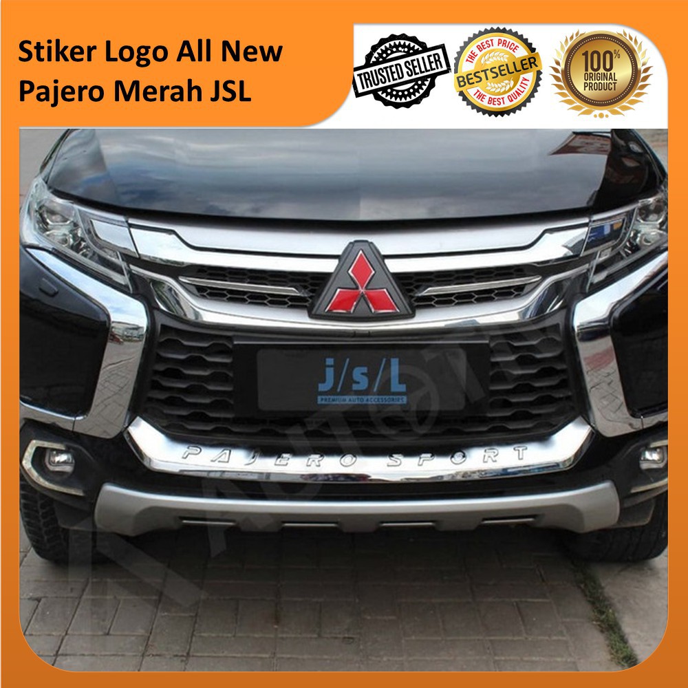 [2 PCS] STIKER LOGO EMBLEM PAJERO DEPAN BELAKANG MERAH