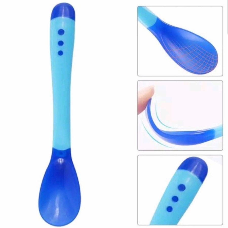 SENDOK MAKAN BAYI SENSOR SUHU PANAS / SENDOK GARPU BAYI SILIKON / SENDOK MAKAN BAYI SILIKON / BABY SPOON SILICONE BPA FREE