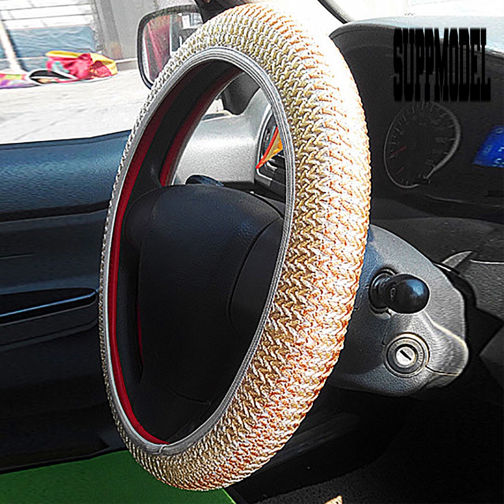 Sarung Setir Mobil Bahan Ice Silk Breathable Anti Slip Untuk Musim Panas