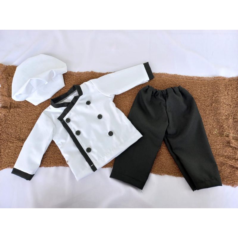 Baju Koki Chef Anak Laki Laki Kostum Foto Bayi Newborn  Properti Foto Bayi Newborn