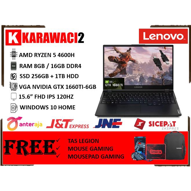 laptop gaming lenovo legion 15 ryzeb 5 4600h 16gb 512gb ssd gtx 1660ti 120hz windows 10 home
