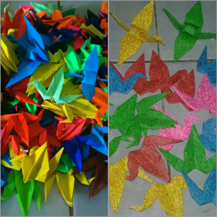 

(DISKON TERMURAH) DIY 50pcs origami burung kertas motif pesta seni hiasan dekorasi