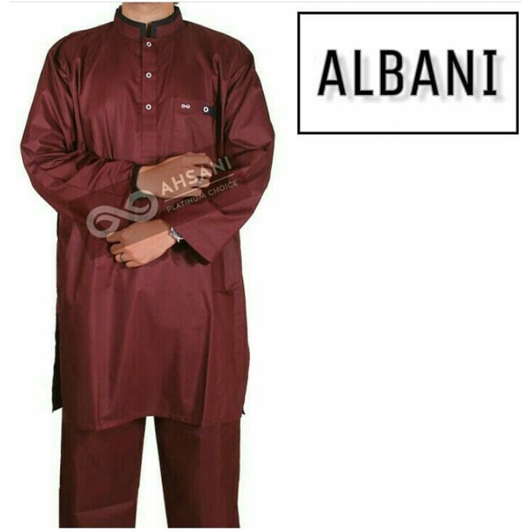 Stelan Gamis Murah Ahsani Warna Abu Muda