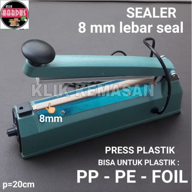 SEALER LEBAR 8MM/PENGEMAS PEREKAT PLASTIK MAKANAN PRESS PLASTIK FOIL