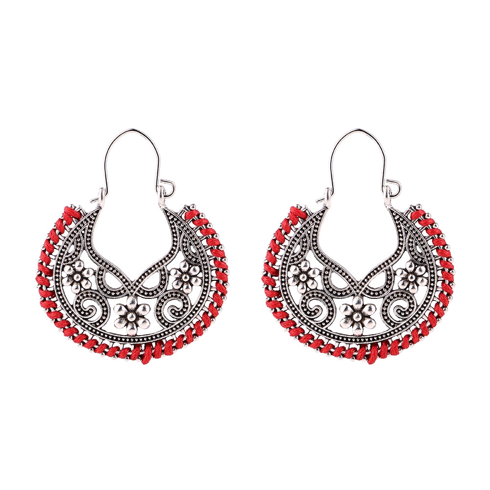 Anting Rumbai Warna Silver Gaya Vintage Bohemian Tibet Etnik Indian Untuk Wanita