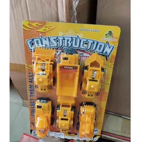 Mainan Anak Construction Truck Powerfull Power Isi 6 Pcs OCT 6347 Mobil Konstruksi