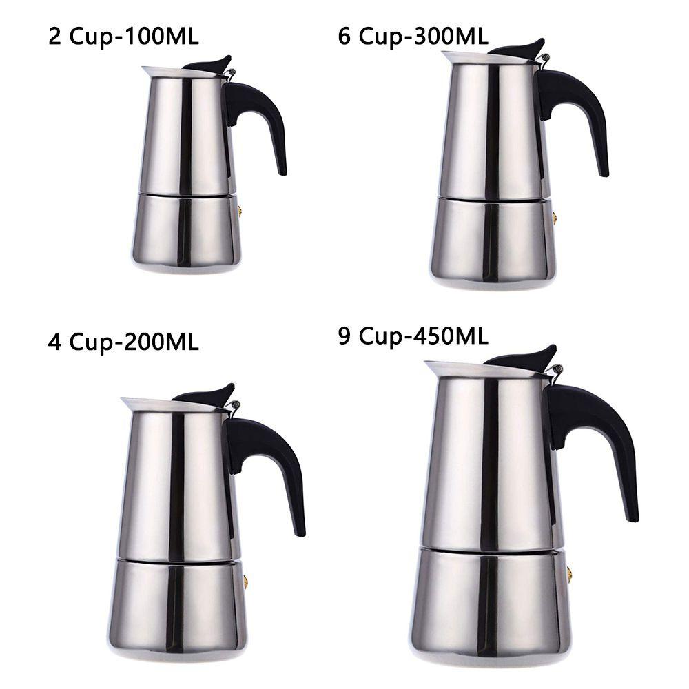 Suyo Alat Pembuat Kopi Espresso / Teh Manual Bahan Stainless Steel Tahan Panas 2 / 4 / 6 / 9 Cup