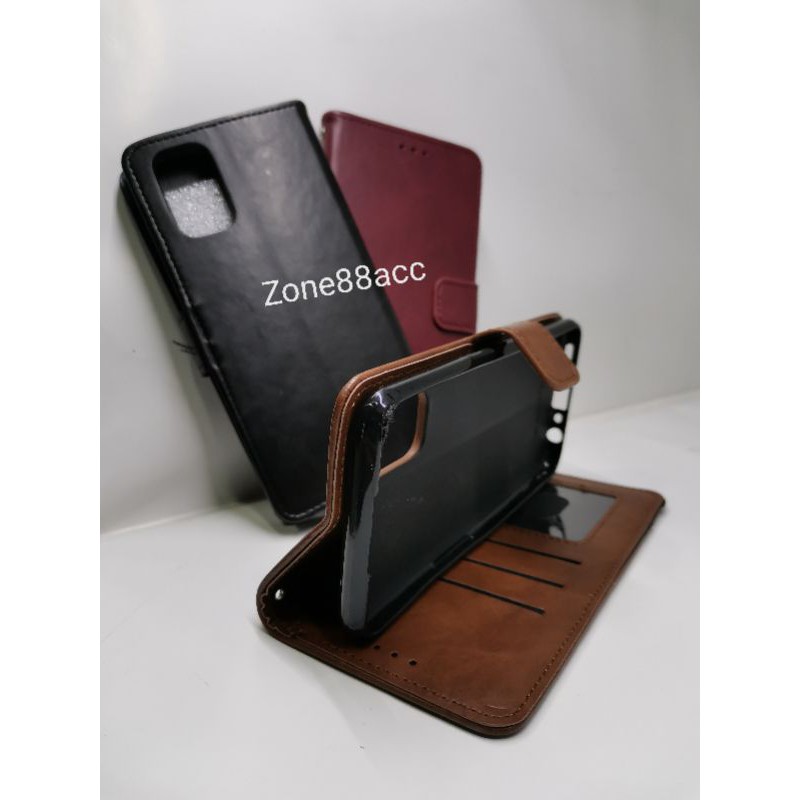 Oppo A52 A72 A92 Leather Case Flip Cover Casing Sarung Dompet Wallet