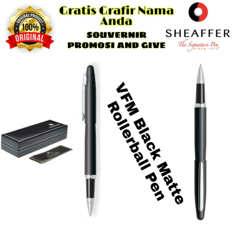 

PULPEN SHEAFFER VFM MATTE BLACK ROLLERBALL PEN GRATIS GRAFIR NAMA ANDA
