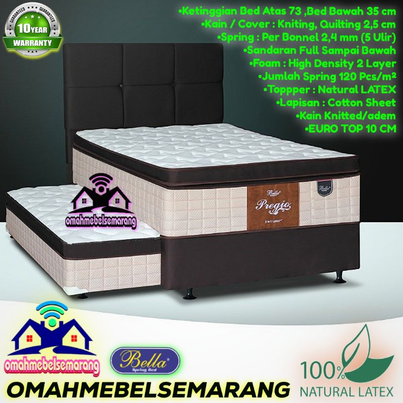 Springbed 2in1 LATEX BELLA PREGIO Kasur Bed Sorong Minimalis