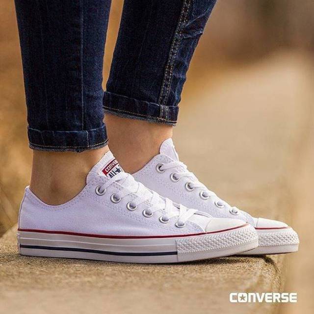 Sepatu Converse Classic OX Allstar Full White Putih Sneakers Kado Hadiah Pria Wanita Couple Murah