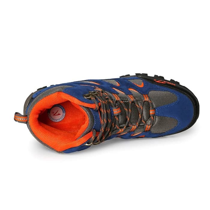 Sepatu Gunung Hiking Snta 489 BlueOrange Semi Waterproof Boot Mendaki Keren