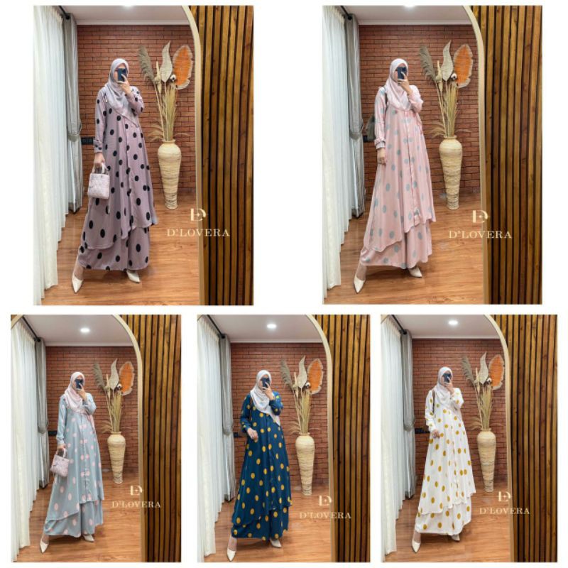 Polka Set Setelan Kulot Dan Tunik Original By Dlovera
