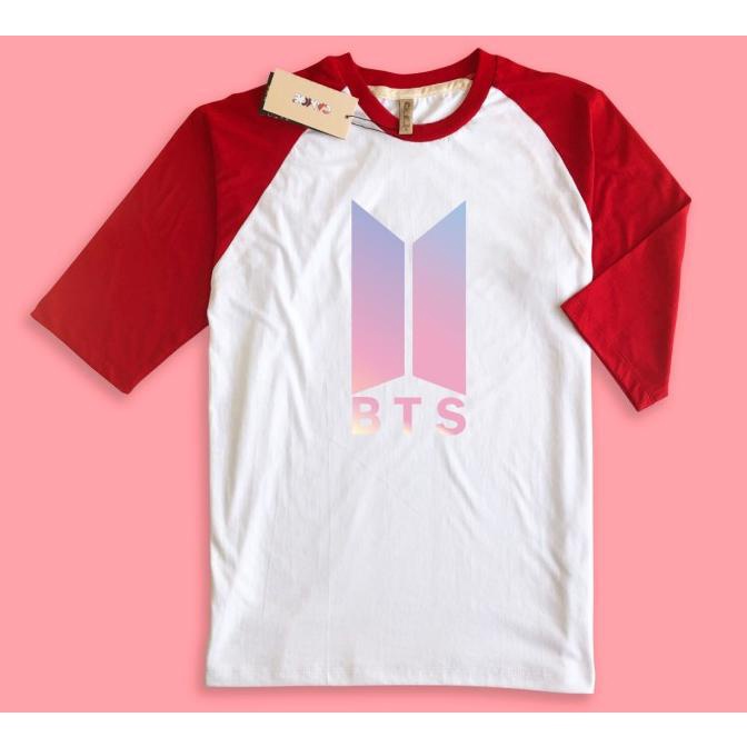 Baju Kaos Raglan Tshirt Desain Logo Bts Army Galaxy Kpop Korean Terlaris