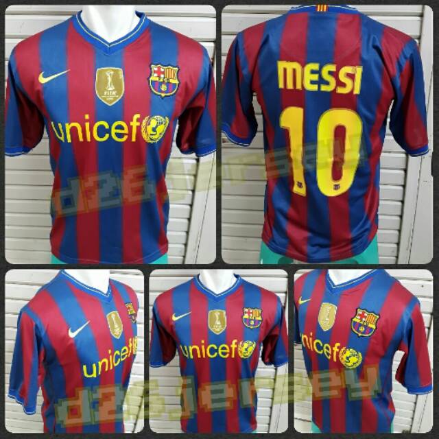 Jersey RETRO Barcelona home 2009/2010 + Cetak Nama + Patch WCC