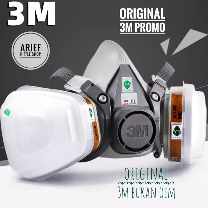 Masker Respirator 3M 6200 Original,Masker Lab,Masker Kimia,Sett