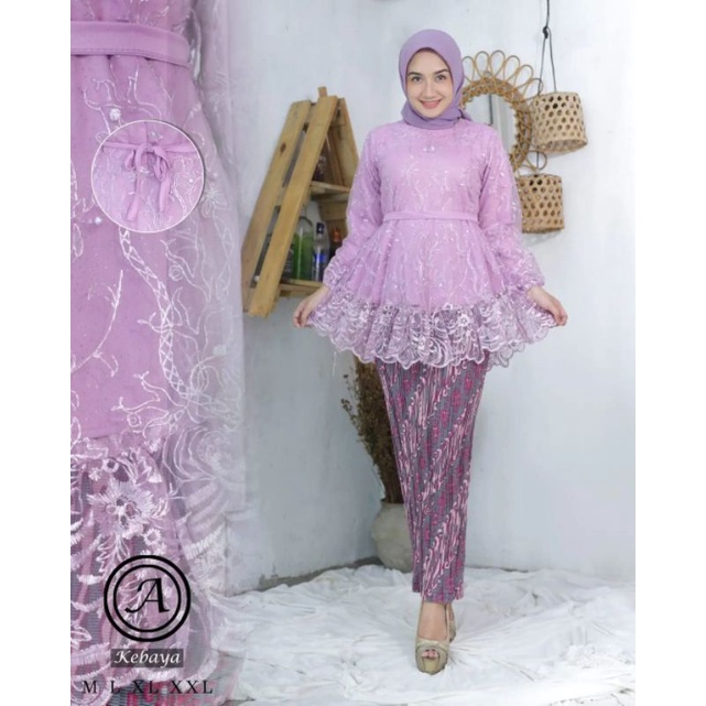 (COD) SETELAN KEBAYA LESTY PREMIUM // KEBAYA PESTA MEWAH // KEBAYA TUNIK LESLAR // KEBAYA WISUDA // 