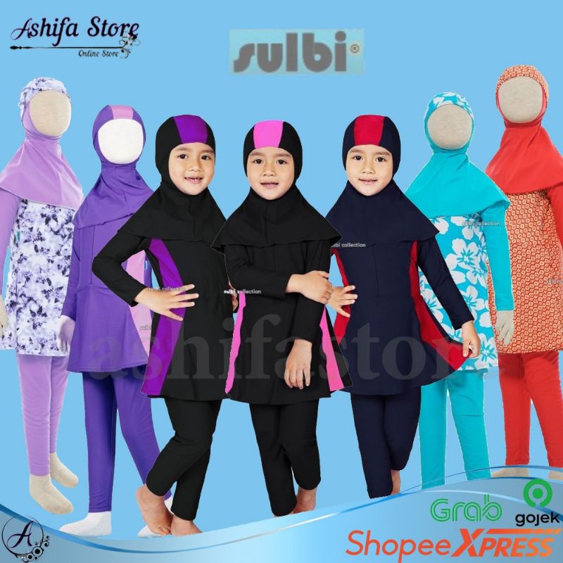 Baju Renang Anak Muslim Muslimah Perempuan Premium Sulbi SBAP P Size Anak-Remaja Usia 1-15 Tahun