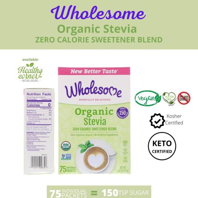 

Wholesome Organic Stevia Zero Calorie Sweetener Gula Diabet 75sachet PROMO