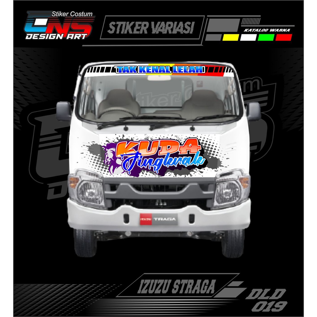 Sticker Stiker Depan ISUZU TRAGA Sticker Stiker Print Stiker Cutting Sticker stiker depan mobil / tr